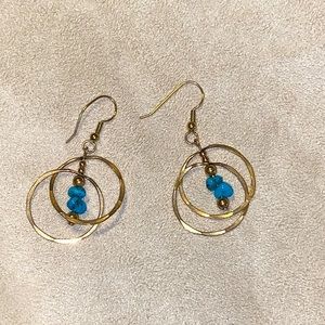 Gold and turquoise earrings